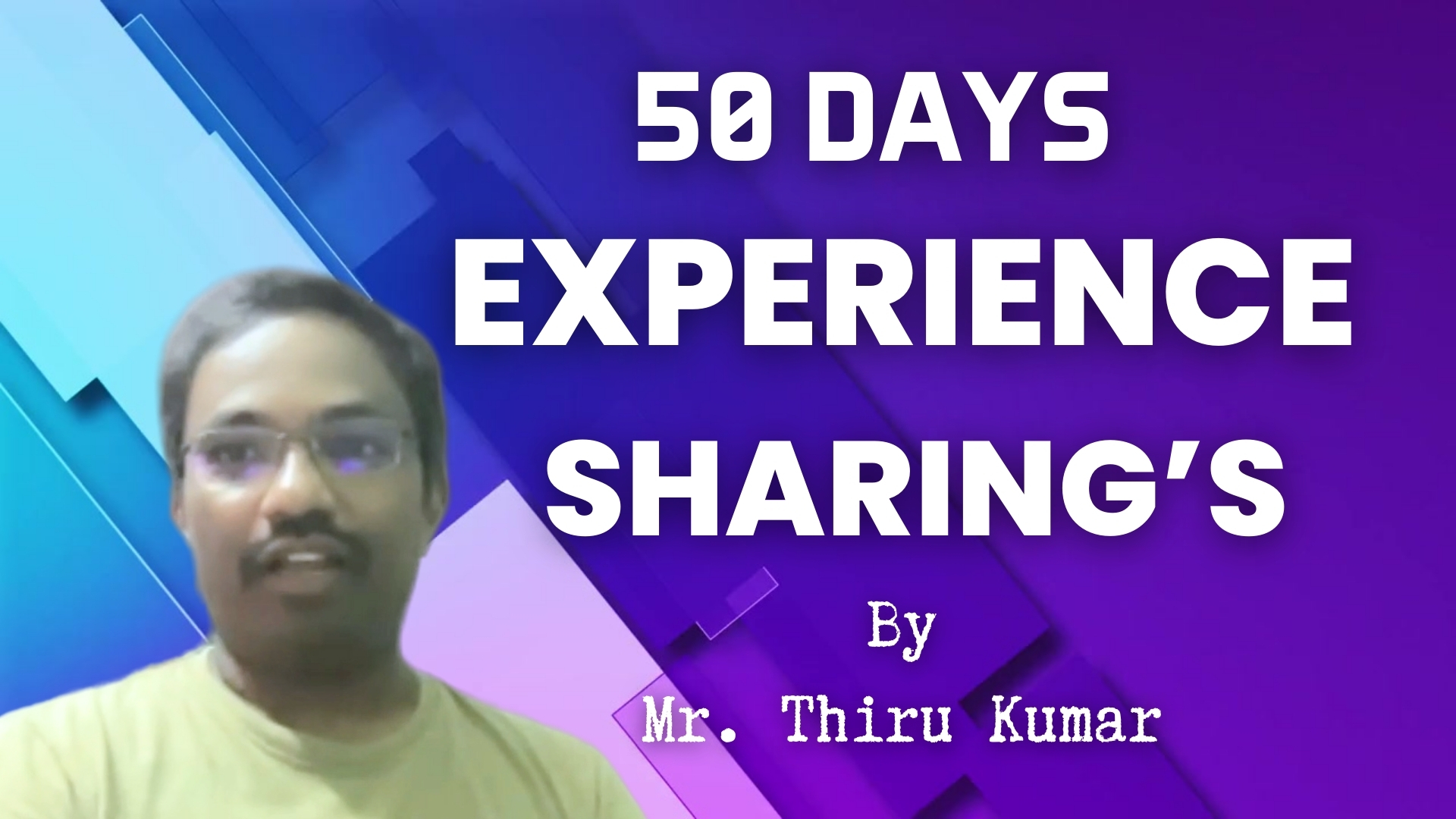 Mr. Thirukumar's - 50 Days Experience Sharing's with Export Help Center